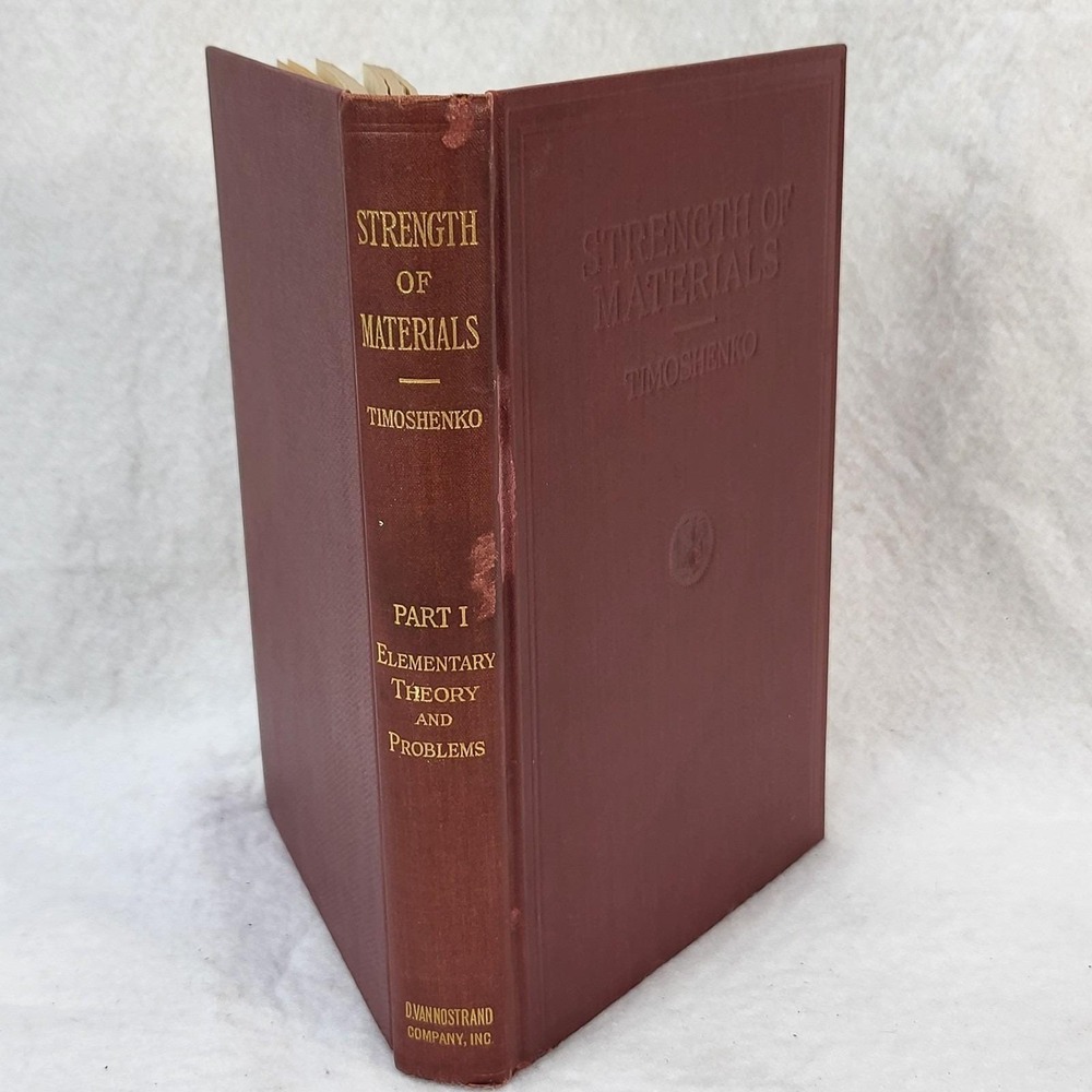 1938 Strength of Materials Part I Elementary Theory Problems Timoshenko HC